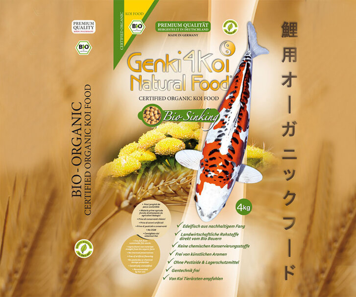 Mangime BIOLOGICO AFFONDANTE Genki4Koi Natural Food® Bio...